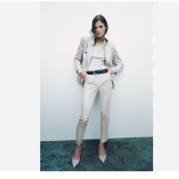 Zara Pants - Zara - Fitted Blazer & Stone Chino Pant - Size Medium NWT